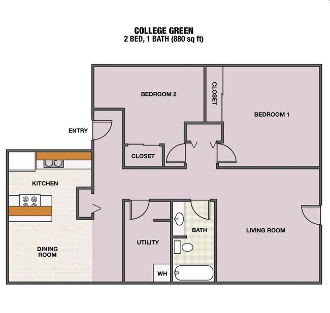 2BR/1BA - College Green Duplexes