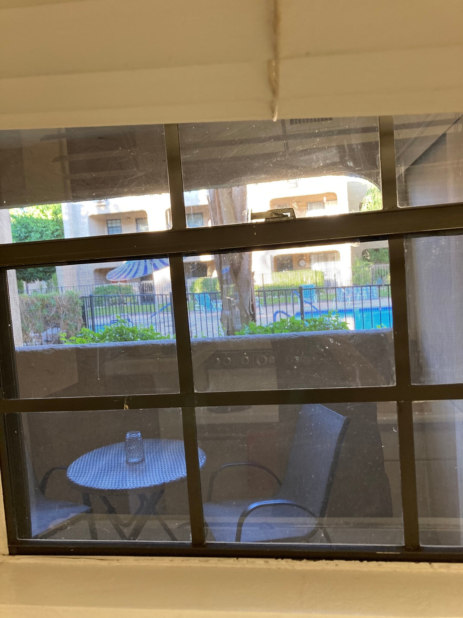 View of pool from kitchen sink - 5300 E Waverly Dr