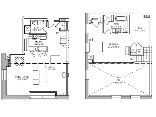 One Bedroom plus Den Loft - Baker Square Condominiums