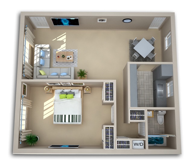 Renovated One Bedroom Floor Plans - Sunset Rock Apartments