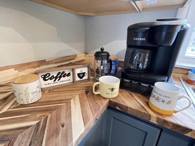 Coffee Station, includes Keurig/Conventional drip and French Press. - 160 Westfall Rd