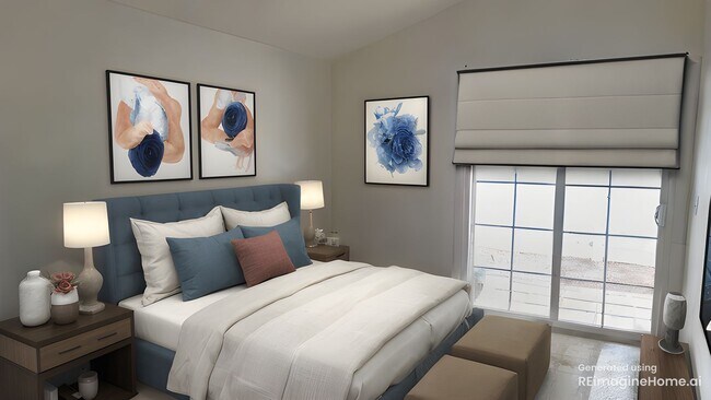 Bedroom 1 staged - 132 N Malena Dr