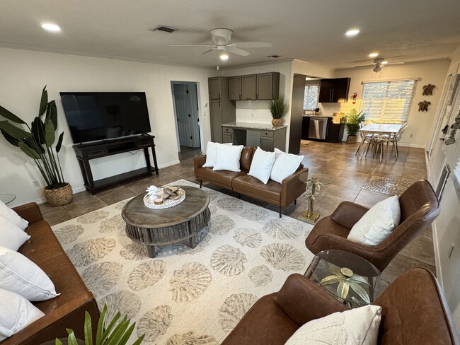 Family Room looking to Kitchen - 1805 Manasota Beach Rd