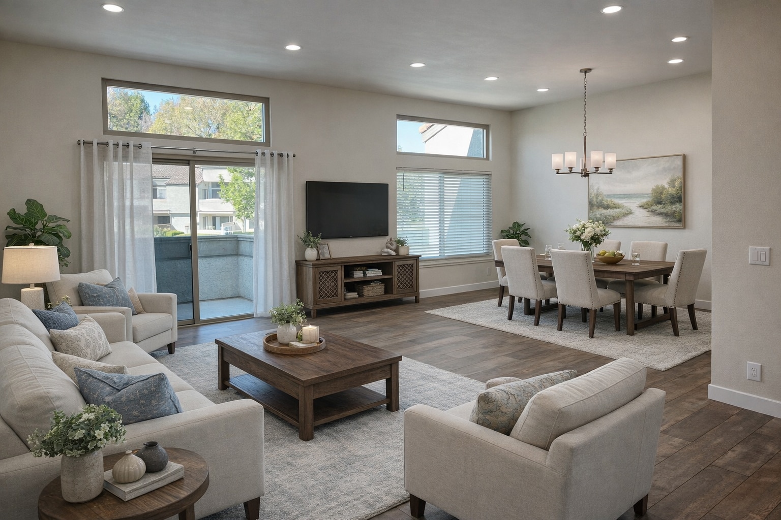 Living & Dining Room- Virtual Staging - 8 Town and Country Rd