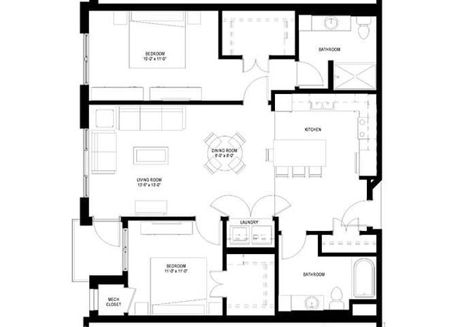 Floorplan - River North 55+ Apartments