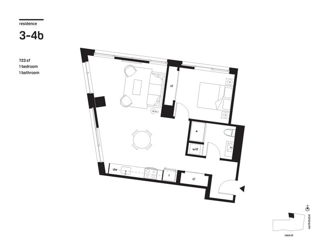 1 Bedroom 723 sq ft - Bridge
