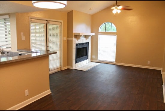 1C Living Room Opens with double french doors - Santa Fe Condo Apartments