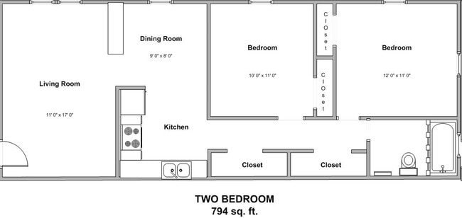 2BR/1BA - Maple Creek Village