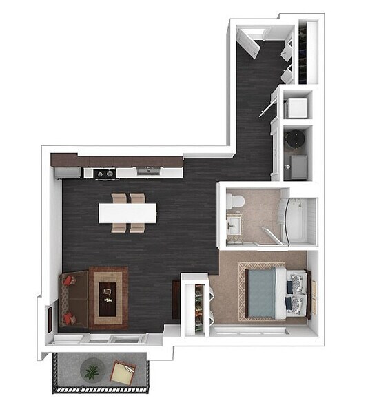 S5 3D Floor plan - Courthouse Square Apartments
