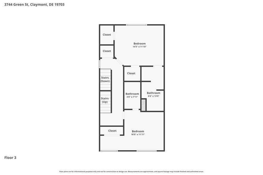 Floor plan - 3rd level - 3744 Green St