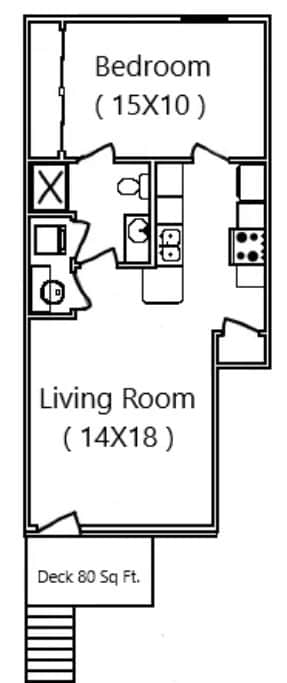 Large Deluxe 700 sq ft - University Village Student Housing
