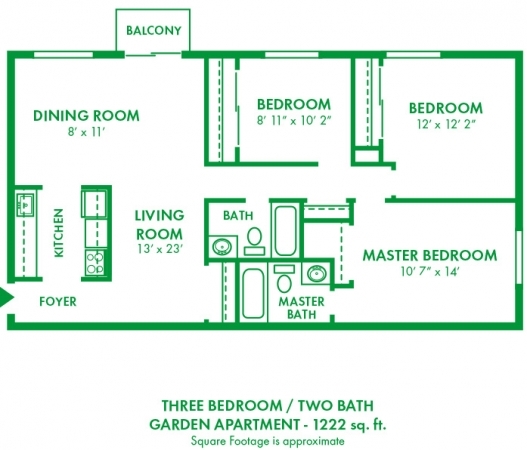 3BR/2BA - Park City South Apartments