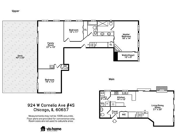 Floor Plan - 2 Level Condo - 924 W Cornelia Ave
