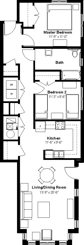 2BR/1BA - Emerson Square Apartments