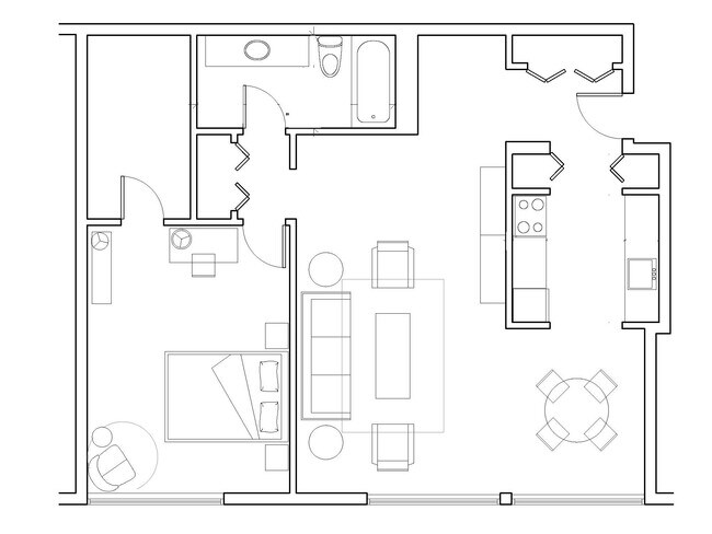 large one bedroom- 927 SF - 2102 Pauline Blvd