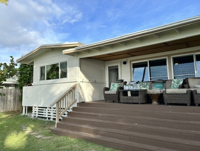 Covered deck with ample seating for watching the ocean - 68 -287 Crozier Loop