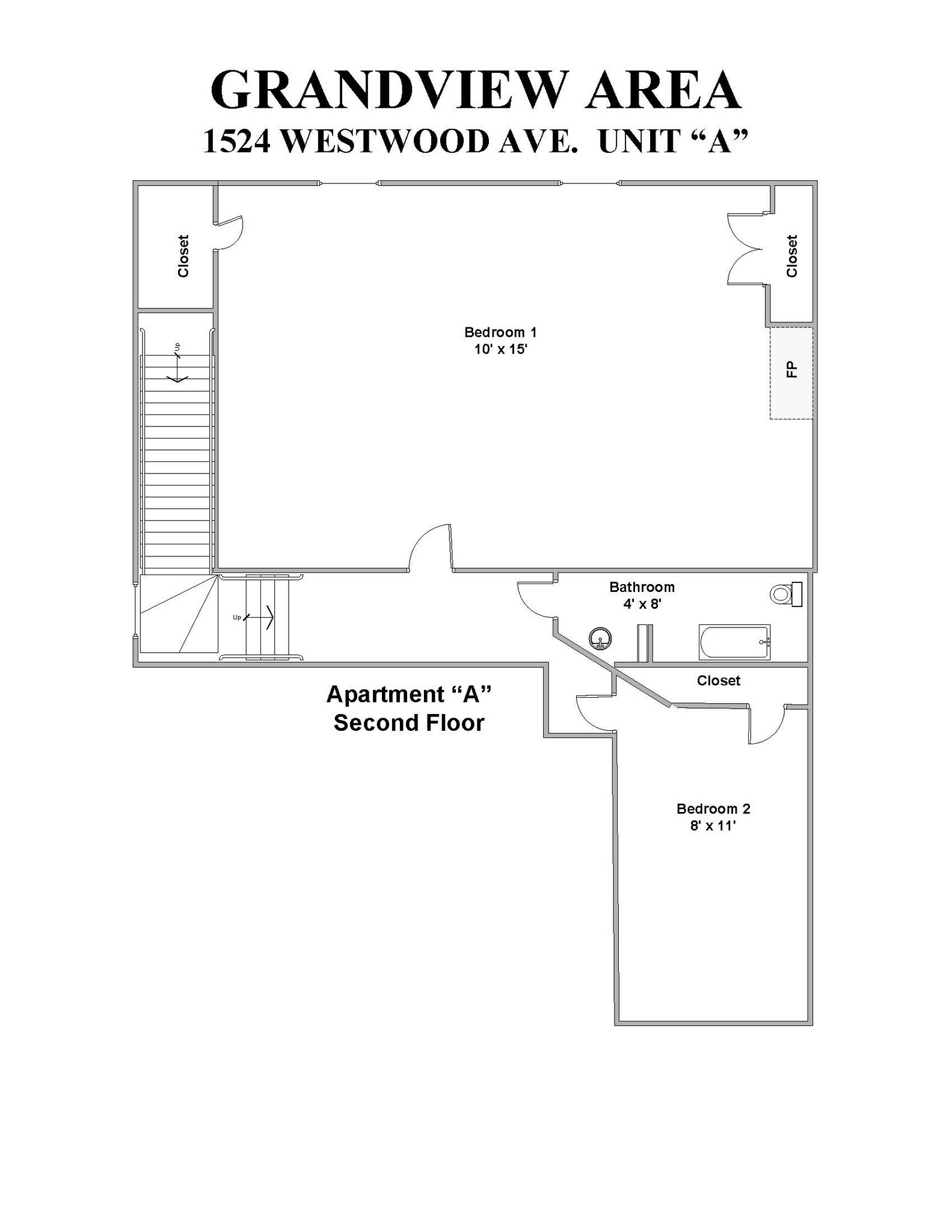 Second Floor Layout - 1524 Westwood Ave