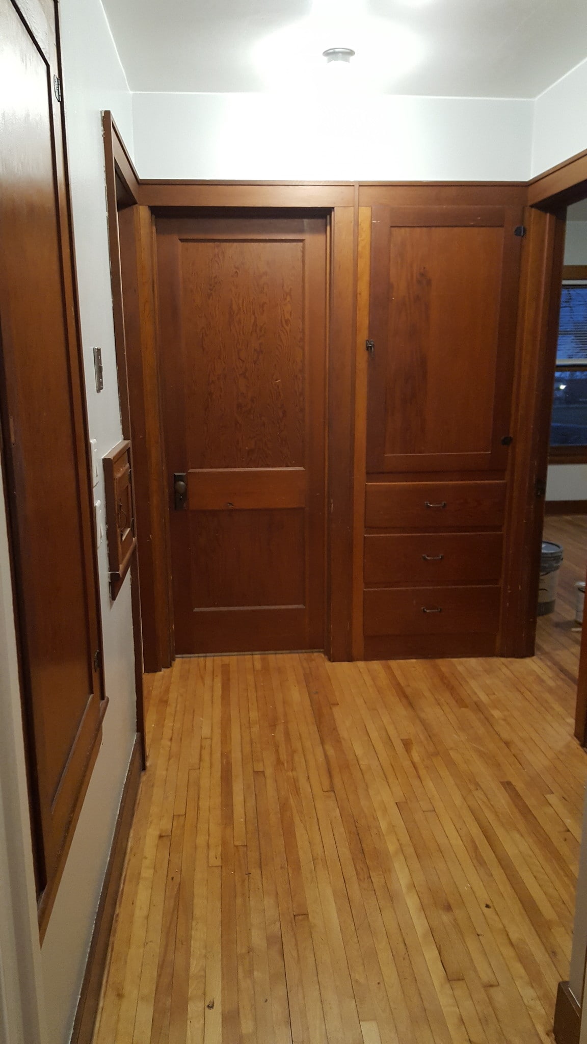 hallway laundry shoot and built-ins - 320 Center St