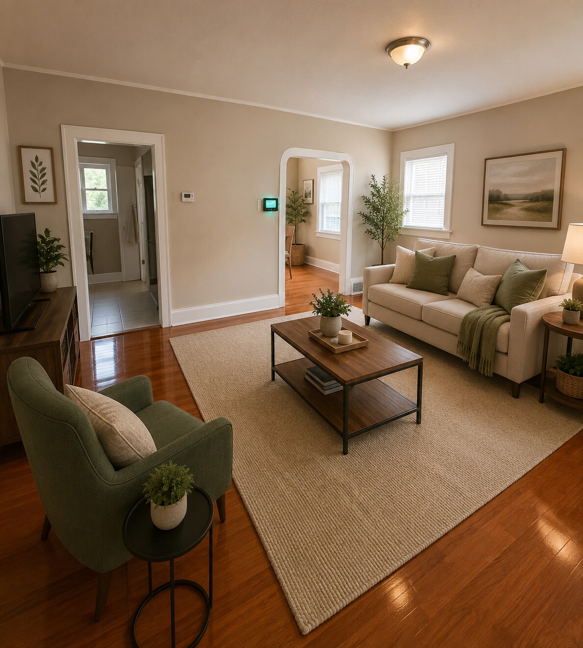 Virtually Staged Living Room - 2613 Cleveland St