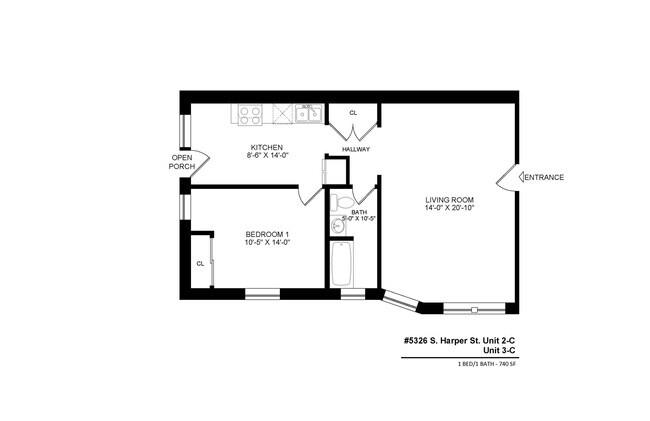 2C and 3C Floor Plan - 5326 S. Harper Ave.