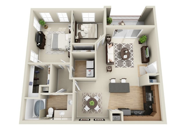 A1 Floorplan: 1 Bedroom, 1 Bathroom - Sorrento at Tuscan Lakes