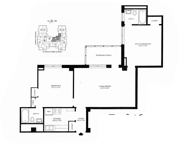 2BR/2BA - Peachtree Towers Condominiums