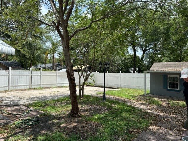 Fenced Yard with Concrete Parking Pad - 106 E Hanna Ave