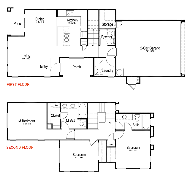 Plan 4A | 3Bd2.5Ba | 1,528SF - The Logan at Southern Highlands