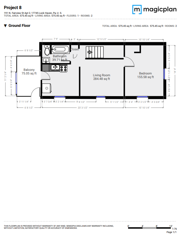 Floorplan - Unit 2 - 191 N Fairview St