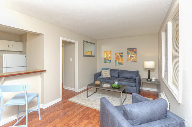 BELLAGIO, 1 BED 1 BATH - Living Room - BelleFontaine Apartment Homes