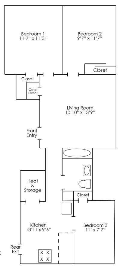 1404 W Taylor Apt 1 - Flooplan - Harris Point Chicago