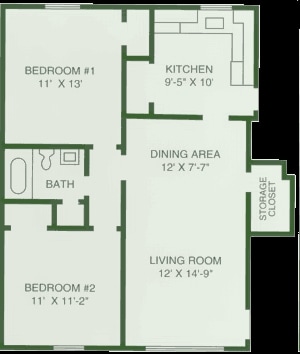 2BR/1BA - Landmark at Gayton