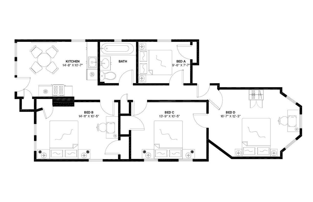 Building Photo - Private bedroom in 4 bed/1 bath Home