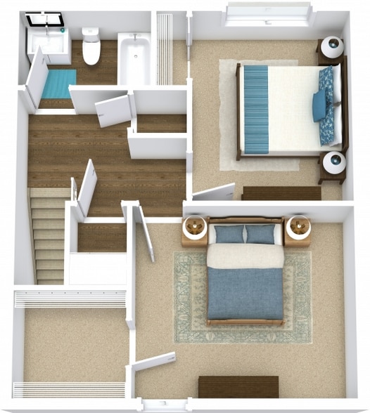 Oakdell TH3 - Level 2 - 3D Floor Plan (1).jpg - The Camaron Townhomes & Flats