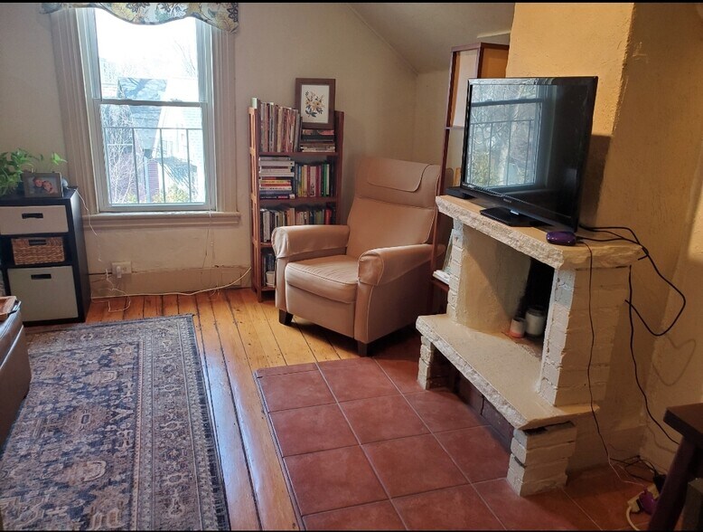Living room fireplace - 89 Walden St