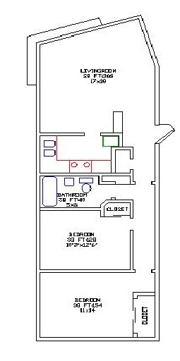 Tower Two Bedroom/ One Bathroom - University Park