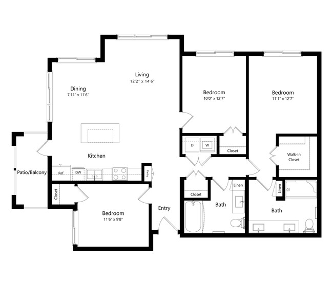 Floorplan - The Reef at Riviera 62+ Apartments