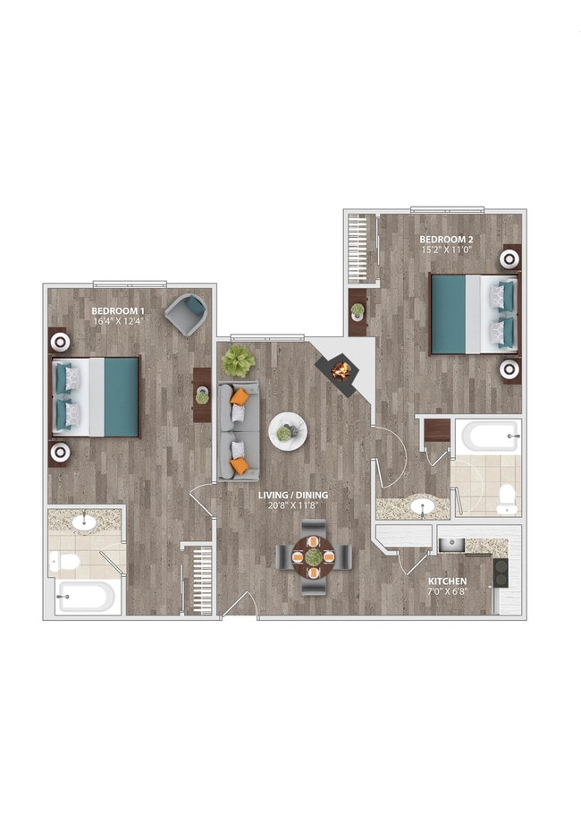 B1 Floor Plan - zThe Spoke at Savannah