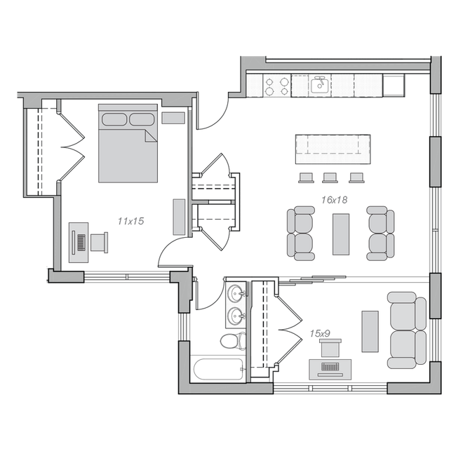 Floorplan - Embassy Tower Apartments
