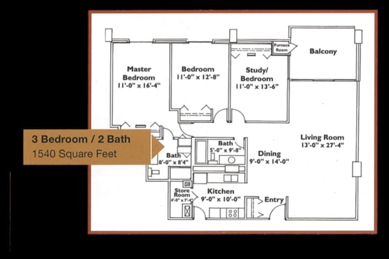 3BR/2BA - Highland Tower