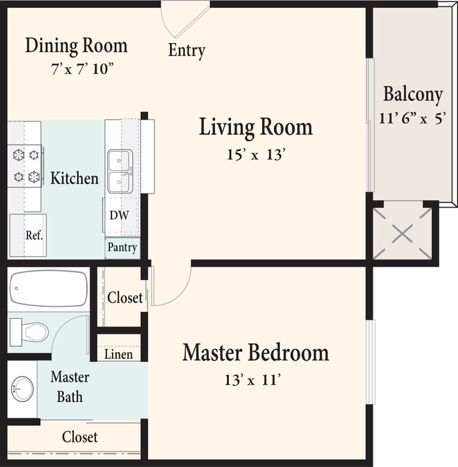 Floorplan - North Upland Terrace Apartments