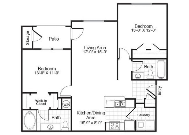 Floorplan - Falls Pointe at the Park Apartments
