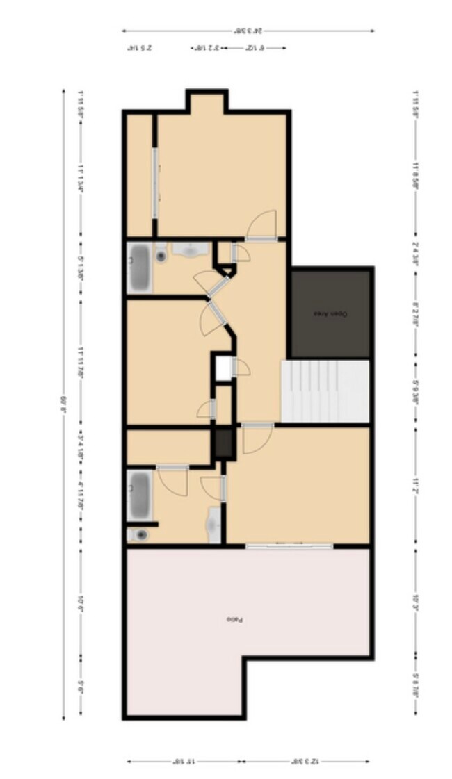 Upstairs floor plan (dimensions are approximate) - 208 Twin Lakes Ln