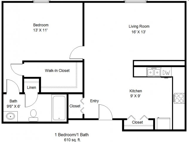 1BR/1BA - Crane Creek Senior Apartments