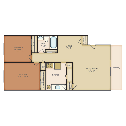 Floorplan - Country Club Apartments