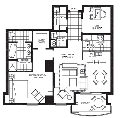 1BR/1.5BA - The Mark