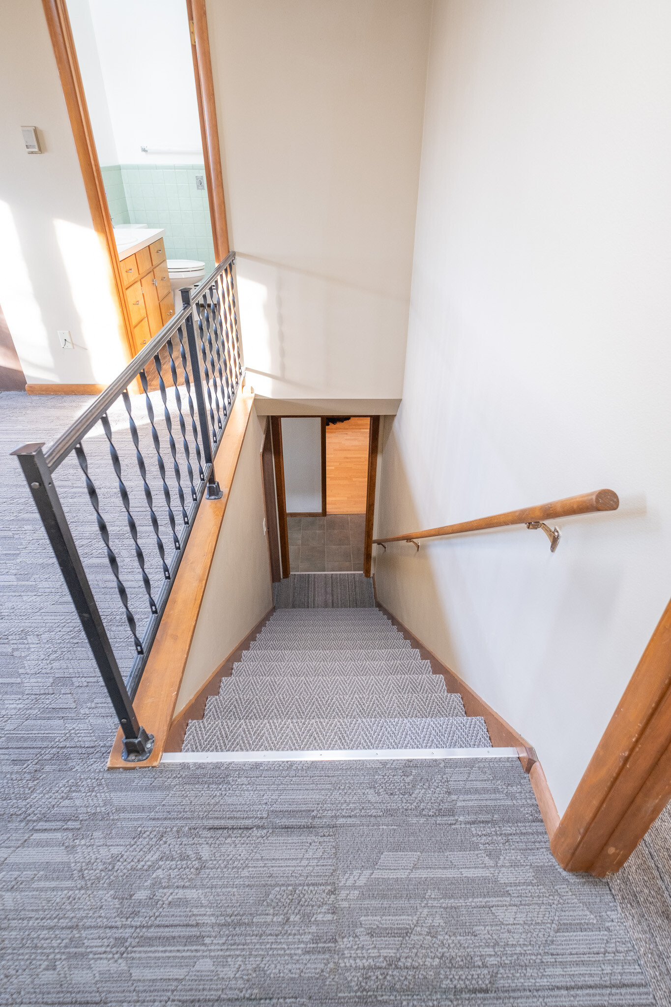 Stairway to lower units, exit, laundry - 415 12th Ave E