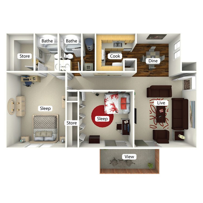The Walnut - 1150 Sq. Ft. - The Commons at Briarwood Park