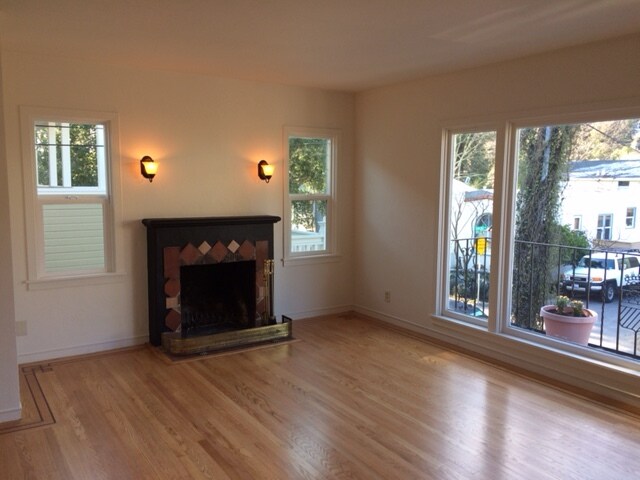 Living Room Fireplace - 47 Belle Ave