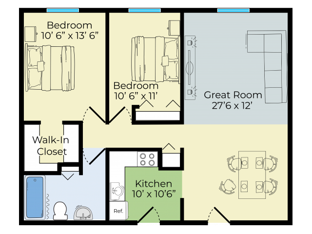 Two Bedroom Deluxe Floorplan - IMPERIAL GARDENS